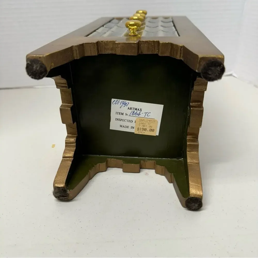 Artmax Bronze Silver Metal Large Jewelry Box 4 Drawer Vintage Rare Unique 80s